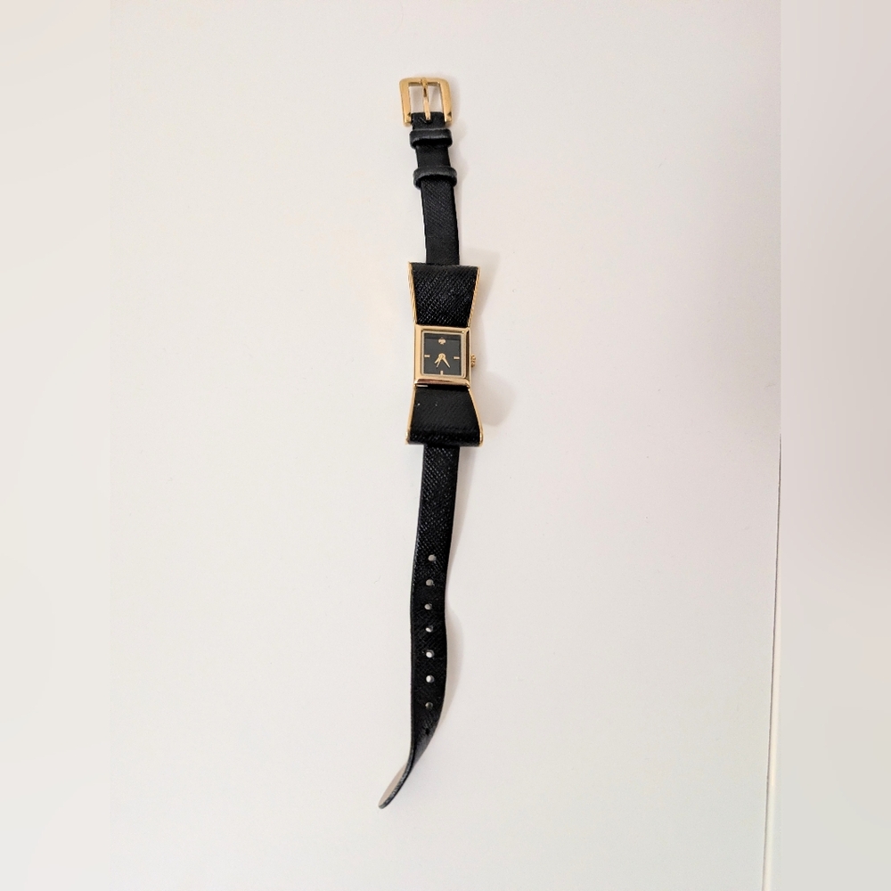 Kate Spade Kenmare 0899 Black Bow Leather Quartz Watch
